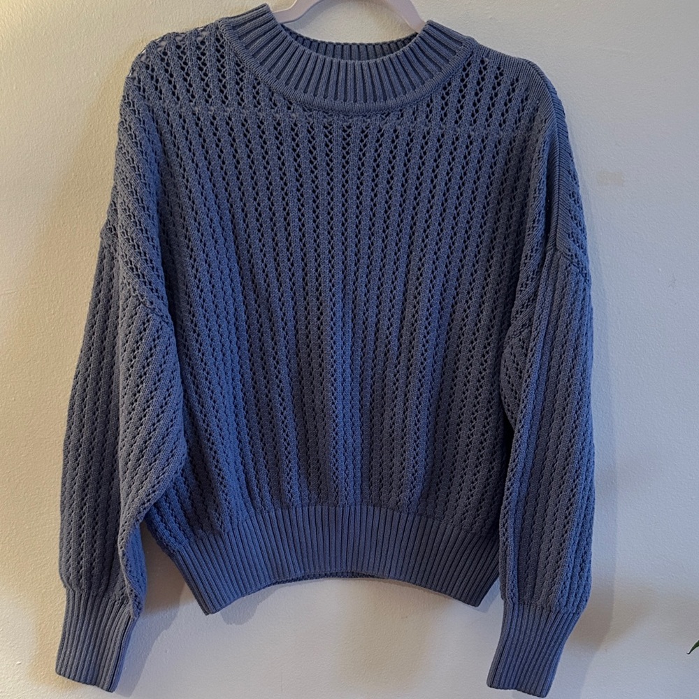 Marc New York Andrew Mark Cozy Knit Crew Neck Sweater in Blue - Preloved